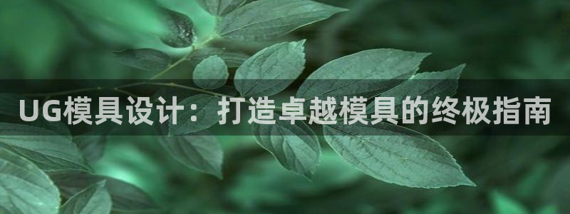 太阳集团城所有网址是多少：UG模具设计：打造卓越模具的终极指